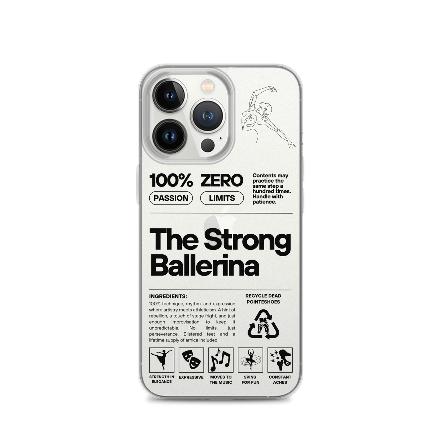 The Strong Ballerina – Clear Case for iPhone® (iPhone 13 Pro, iPhone 14 Pro Max)