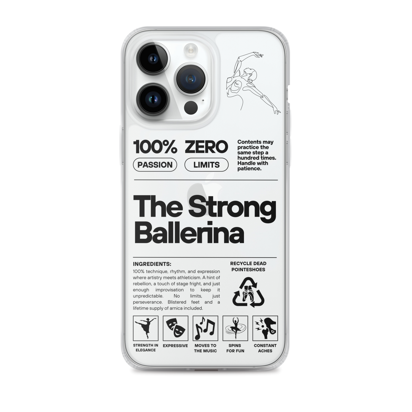 The Strong Ballerina – Clear Case for iPhone® (iPhone 13 Pro, iPhone 14 Pro Max)