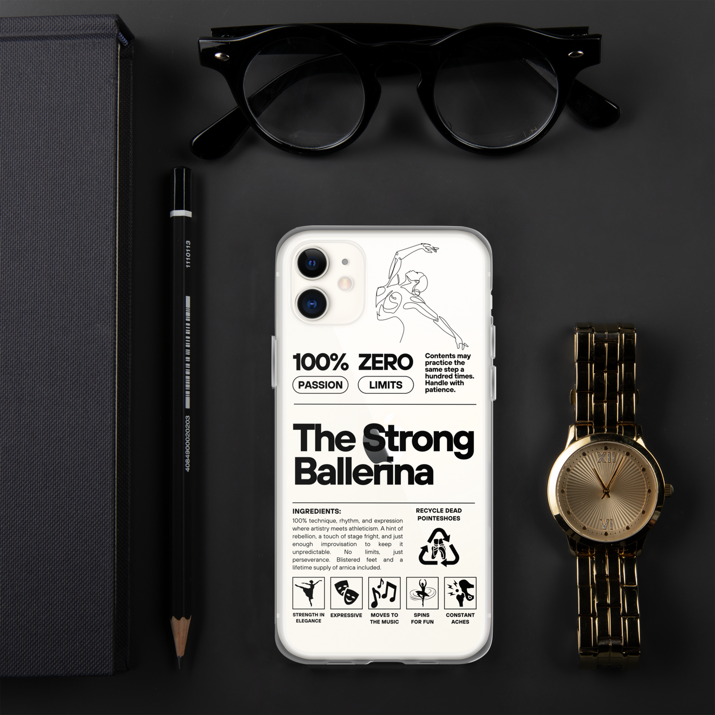 The Strong Ballerina – Clear Case for iPhone® (iPhone 11 Pro Max, iPhone 11, iPhone 7/8, iPhone SE, iPhone X/XS, iPhone XR)
